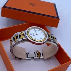 Hermès Clipper Two-Tone Stainless Steel & Gold Watch 6